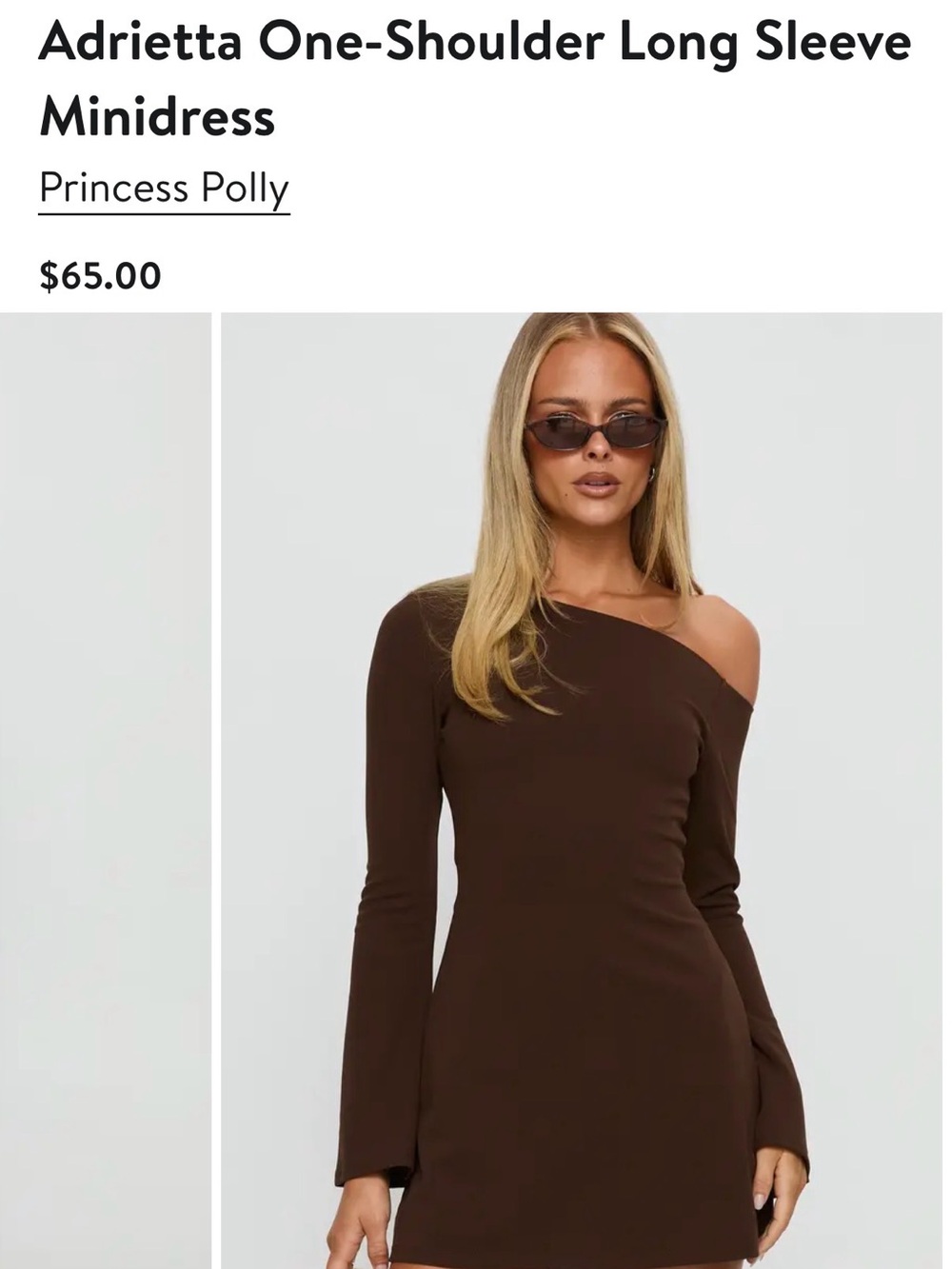 Princess Polly Chocolate Brown Long-Sleeve A-Line Dress